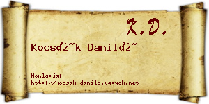 Kocsák Daniló névjegykártya